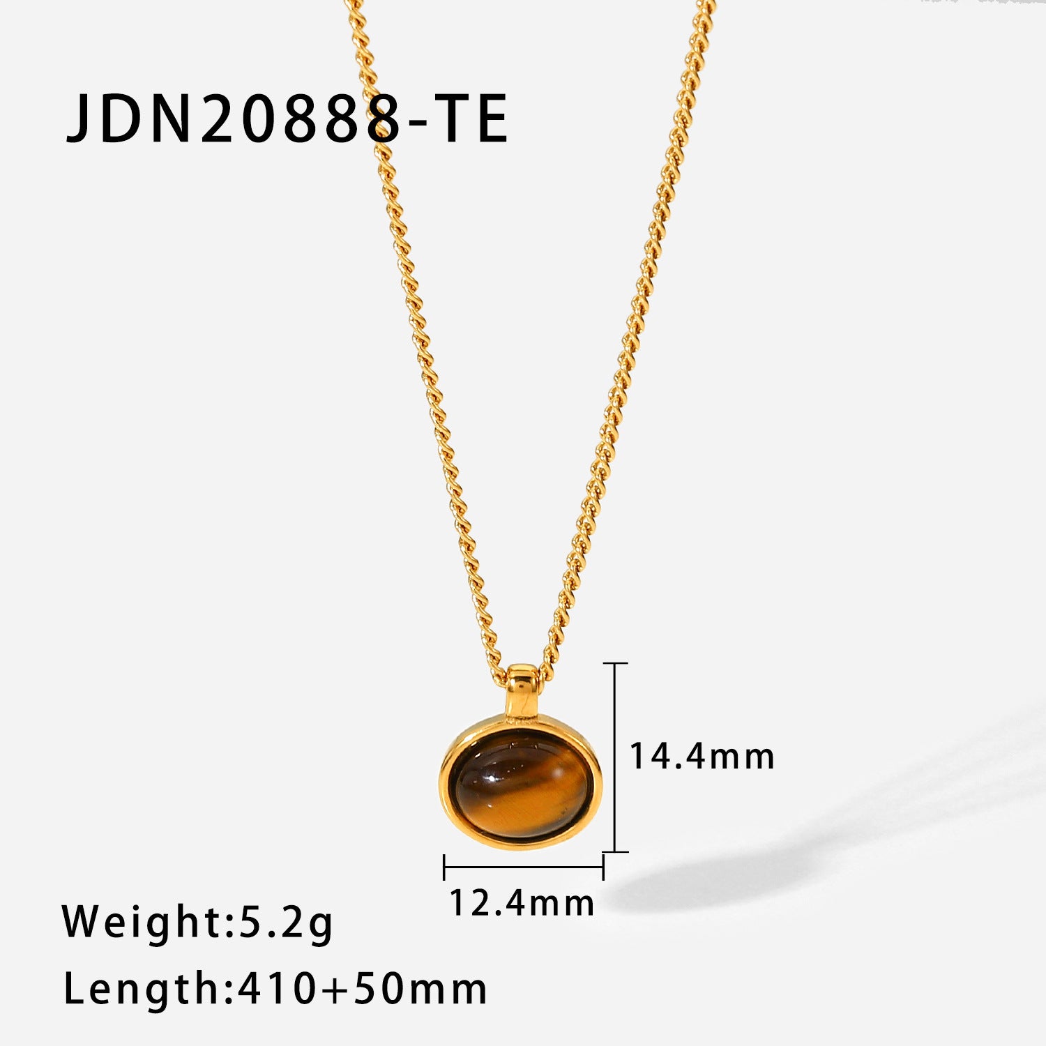 Cynthia Natural Stone Zircon Necklace - JDN20888-TE [YWHJCT9A]