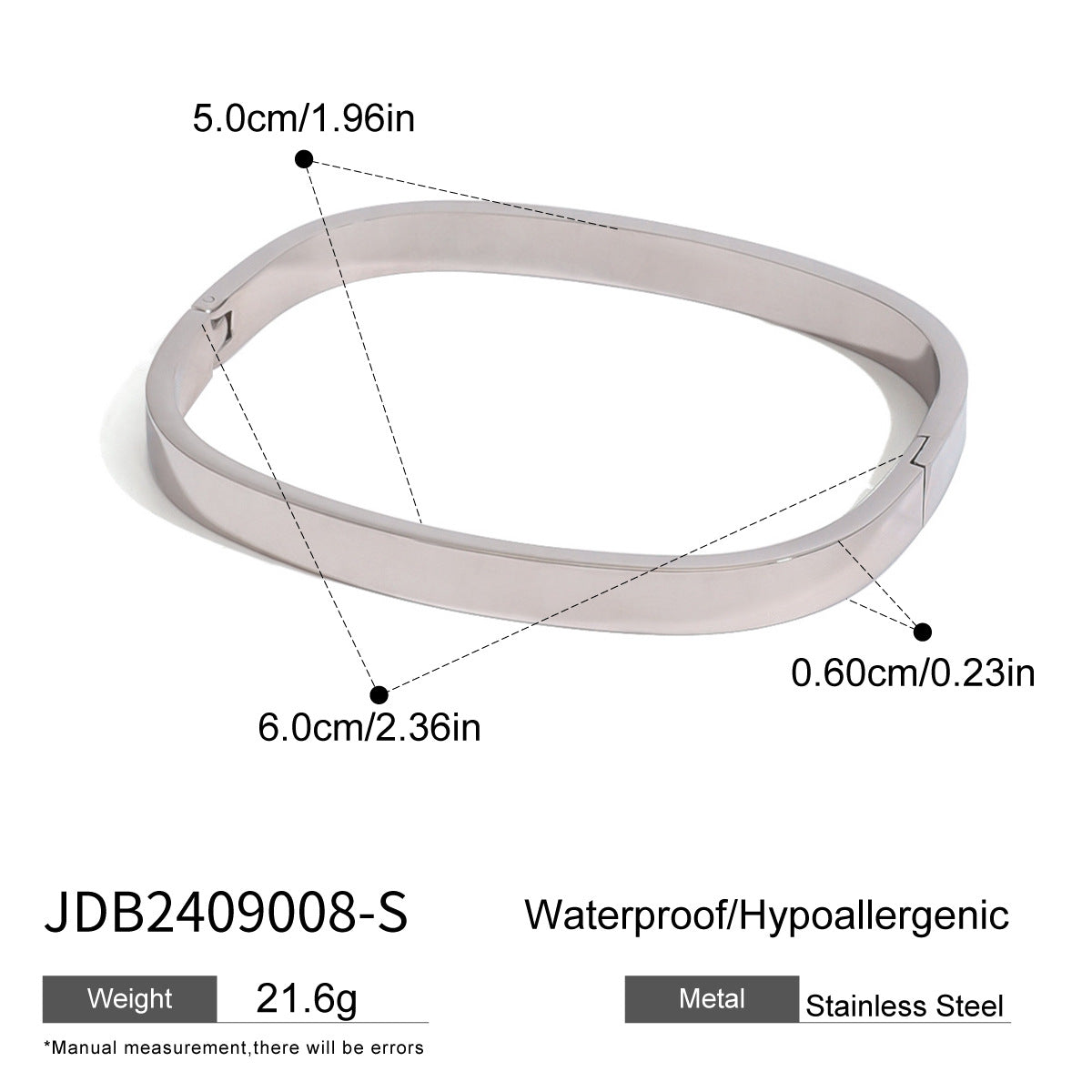 Dia Modern Buckle Cuffs - JDB2409008-S [V41X0KYY]