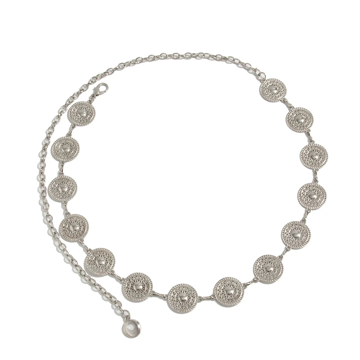 Ari Coastal Charm Waist Chain - Circle Silver