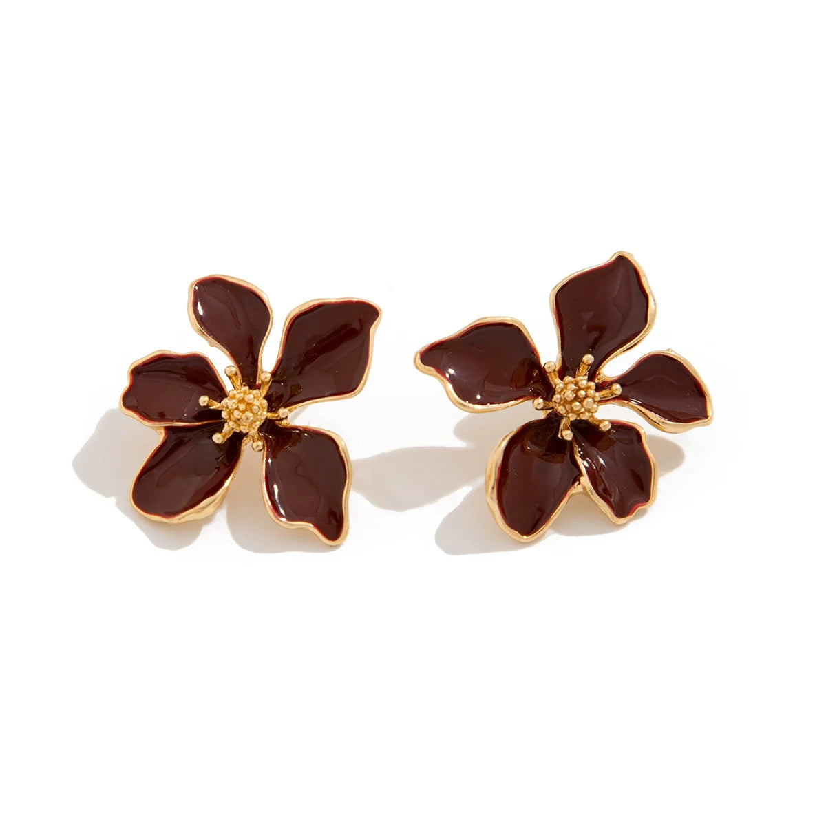 Lachlan Ruby Bloom Studs - Wine Red
