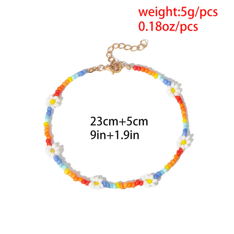 Melani Daisy Charm Necklace - Anklet - Colorful