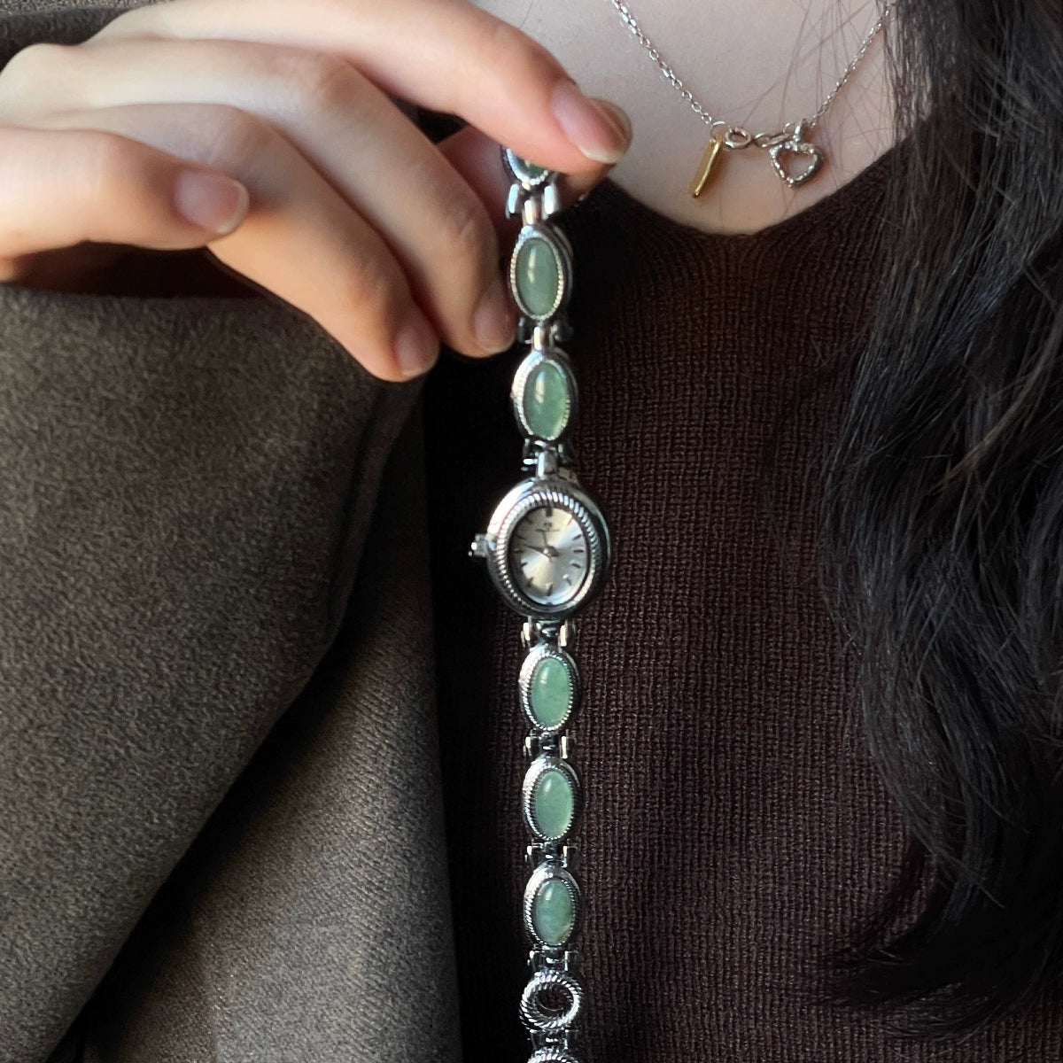 Adeleine Refined Oval Watch - Jade Green [FVU0QTXI]