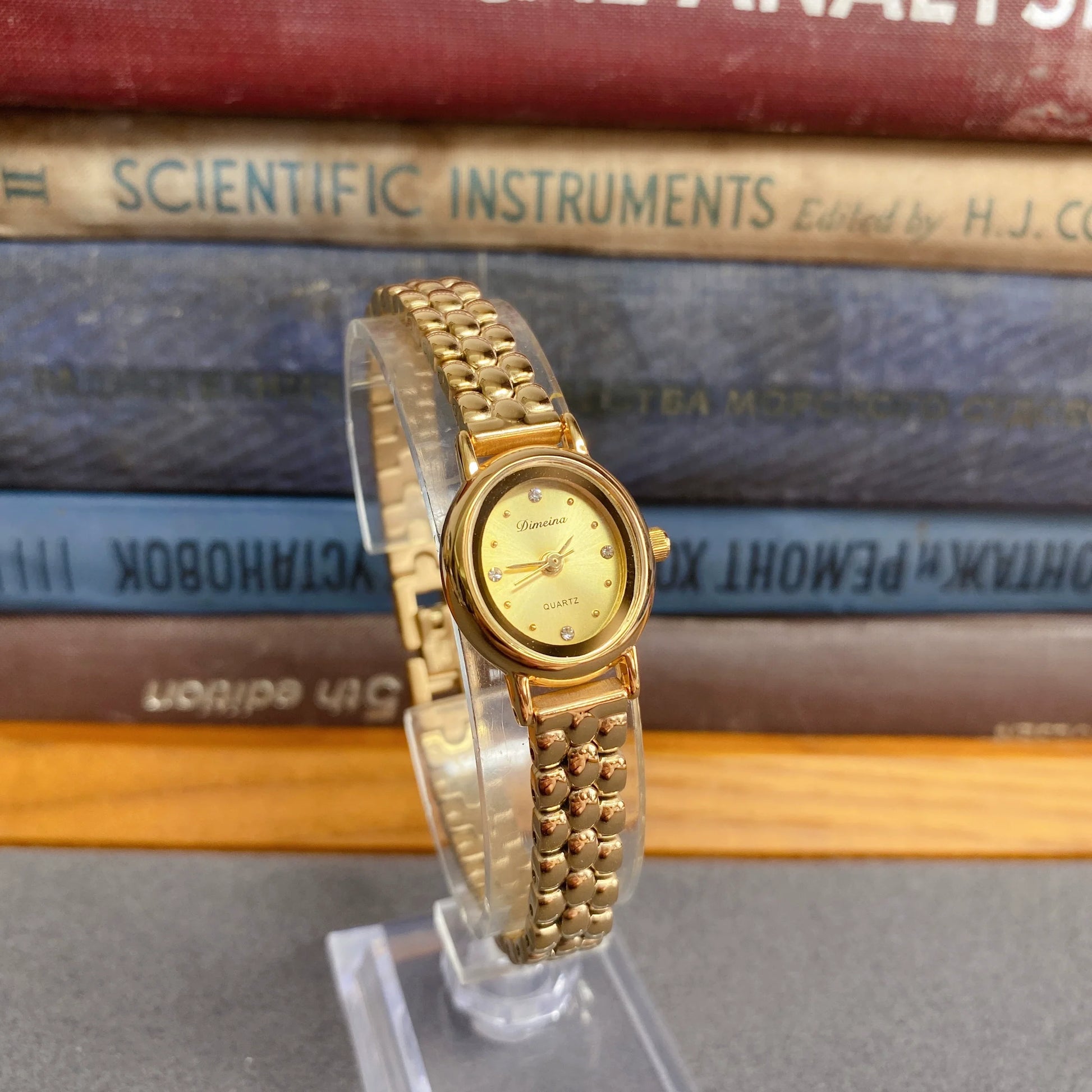 Ifrah Petite Leather Strap Watch - Gold (with Brown Strap)