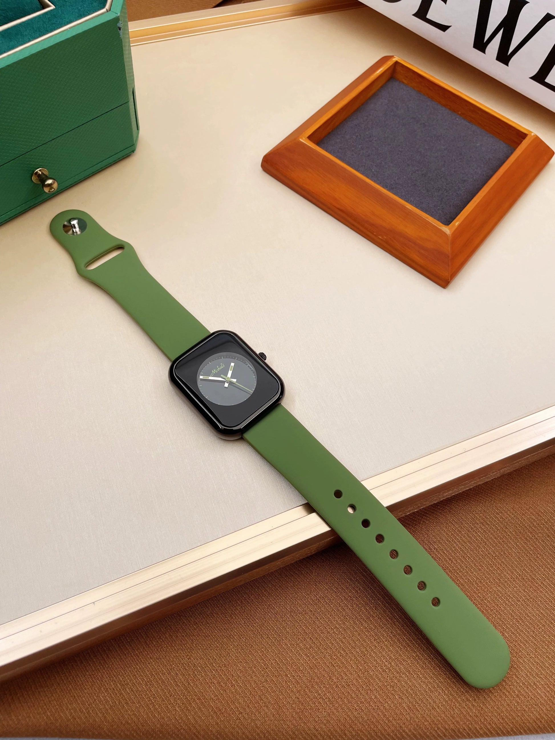 Abilene Square Silicone Watch - Fruit Green