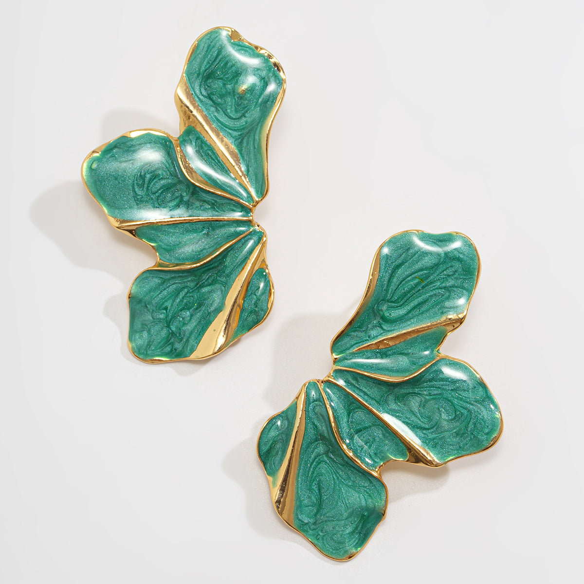 Tinley Gradient Petal Earrings - Green [KLSQRAX2]