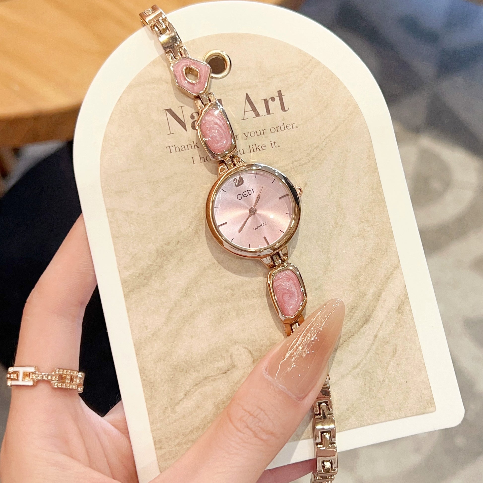 Abriella Elegant Bracelet Watch - Cherry Blossom Pink [RRL06G5J]