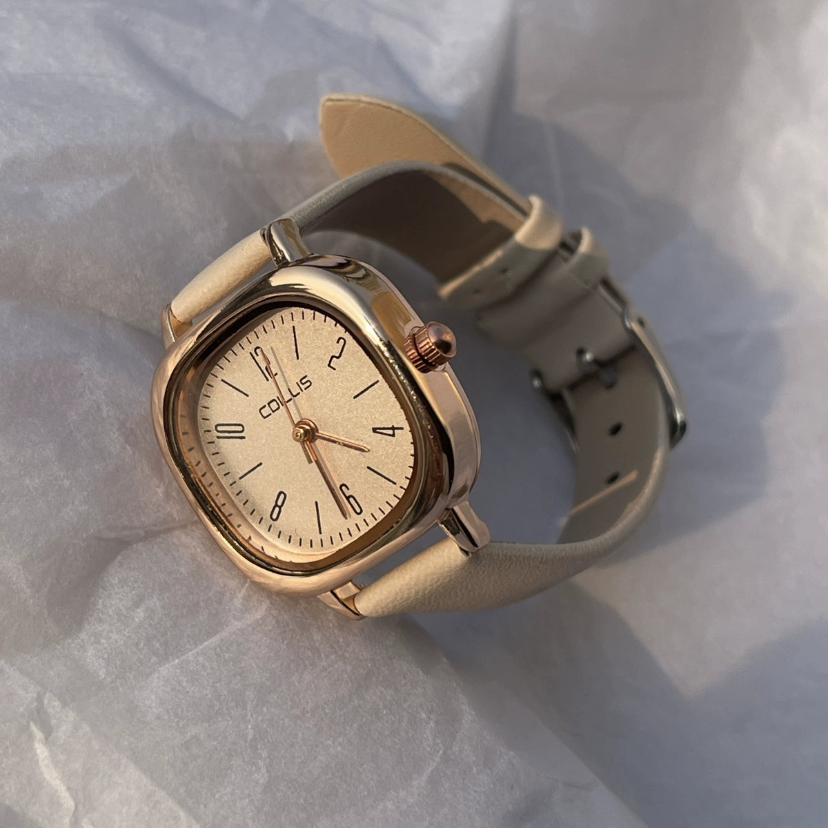 Leylani Preppy Square Watch - Khaki Strap [0RCJ2HVO]