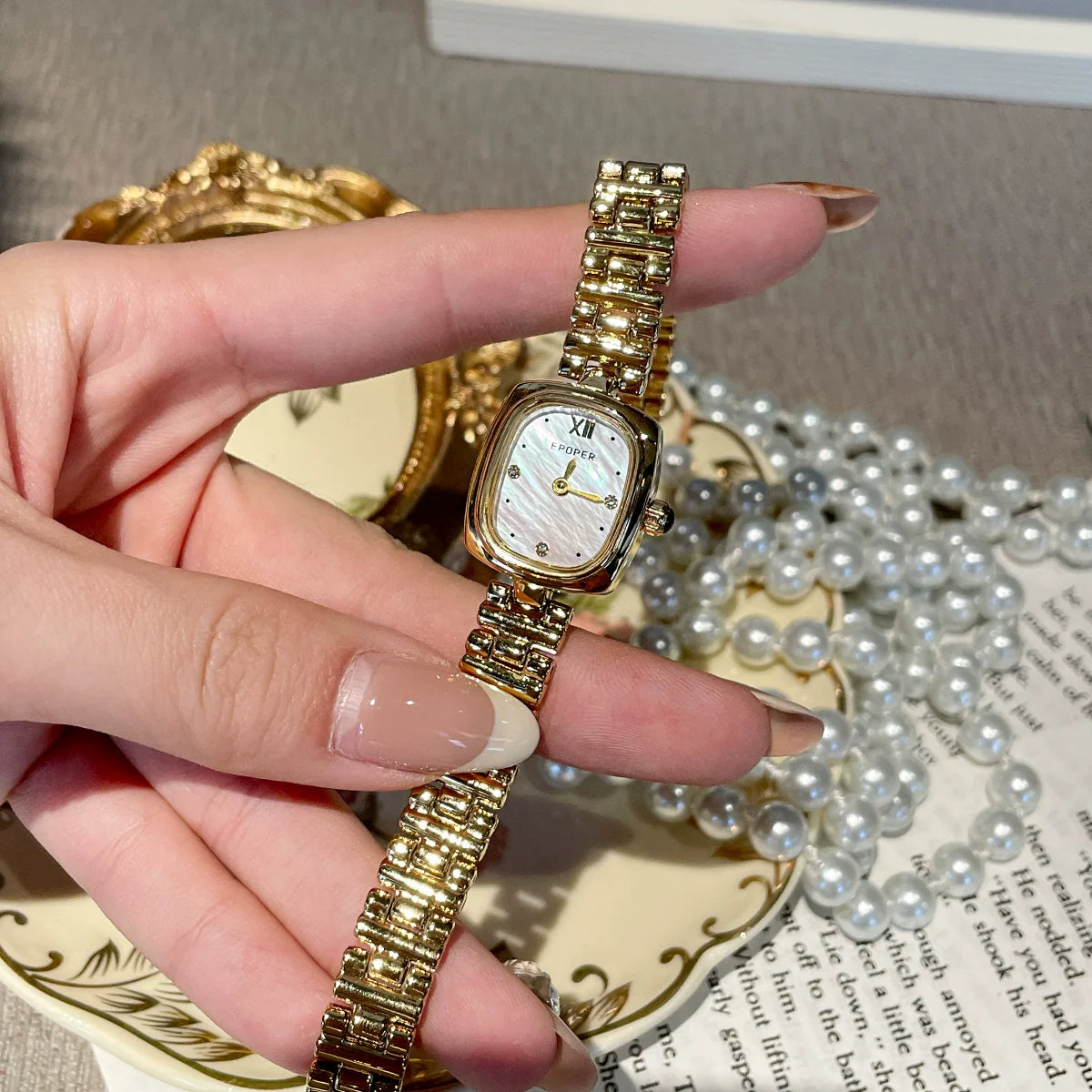 Patricia Vintage Square Watch - White