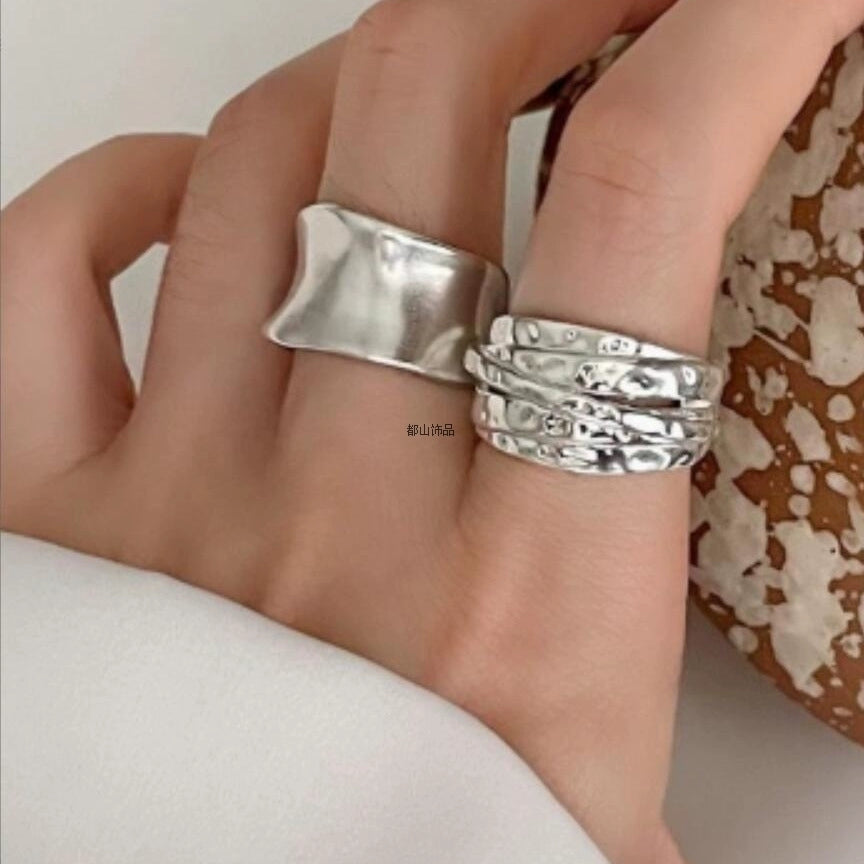 Carmen Asymmetric Hammered Rings - Style 1 [3B29SGO9]