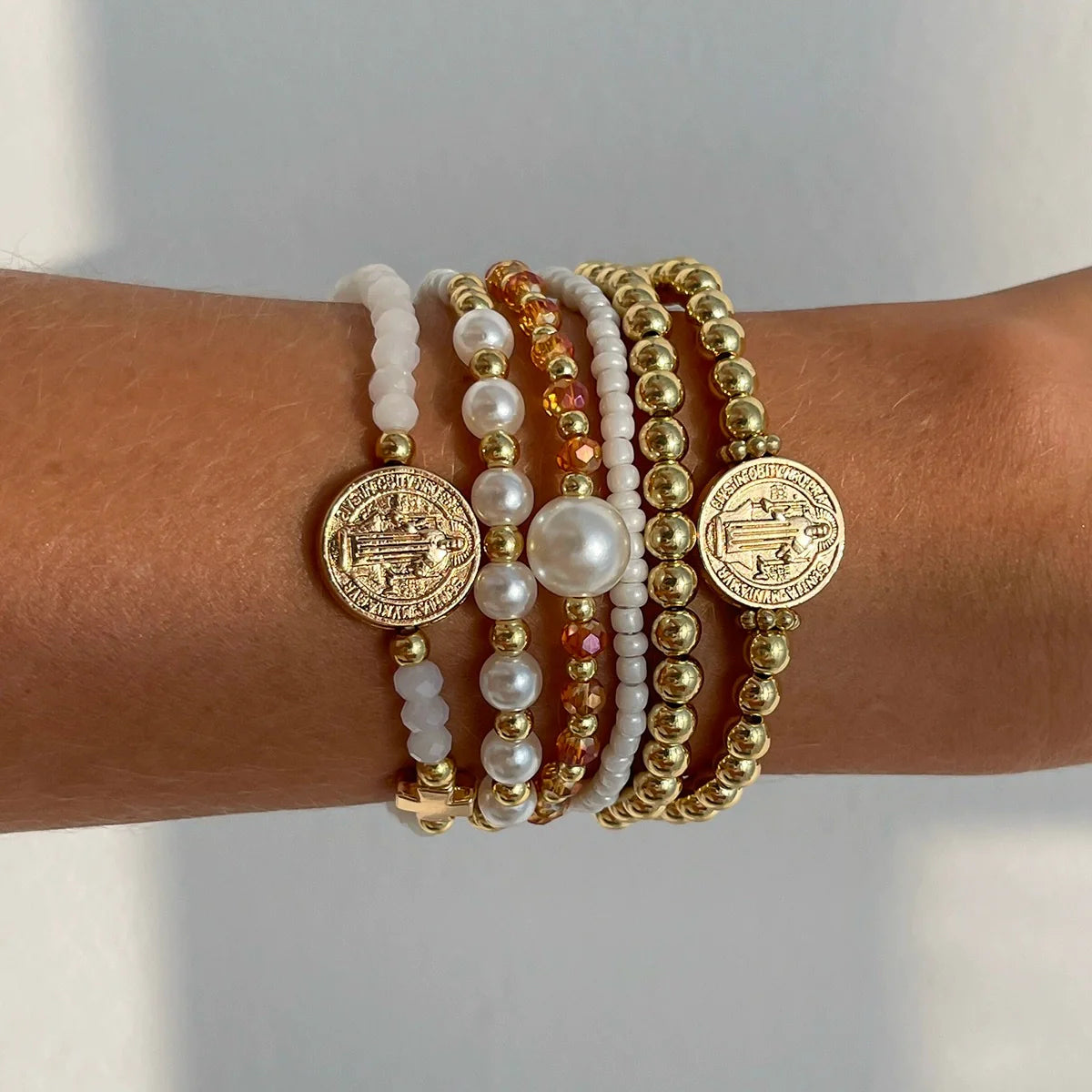 Porter Stacked Coin Bracelets - One Set