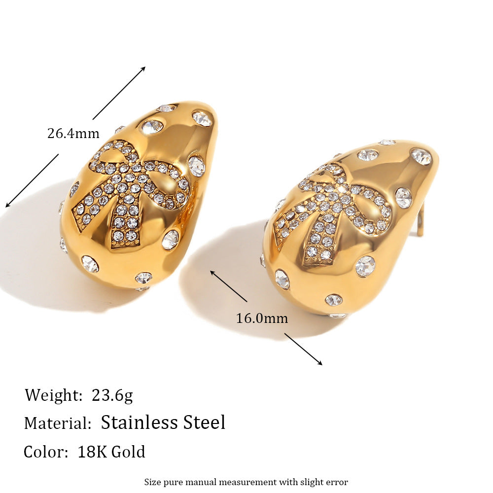 Evette Pearl Starfish Earrings - Water Drop Butterfly Rhinestone Earrings - Gold [11TGWSZI]