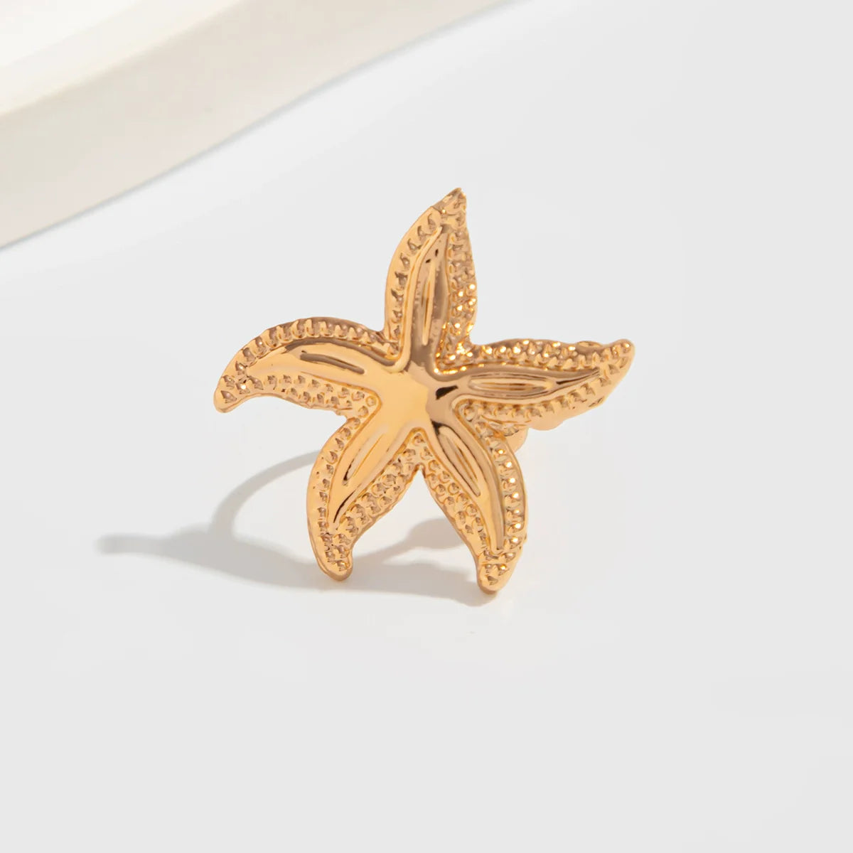 Michael Ocean Ear Cuffs - Textured Glossy Starfish Gold