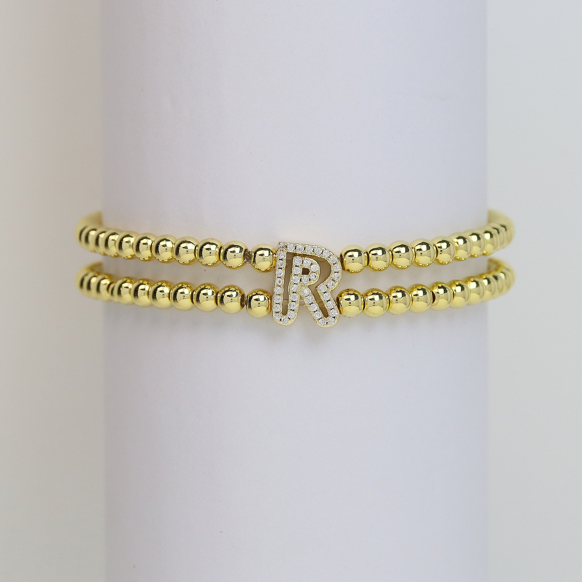 Alexandra Bubble Initial Bracelet - R [DU21647V]