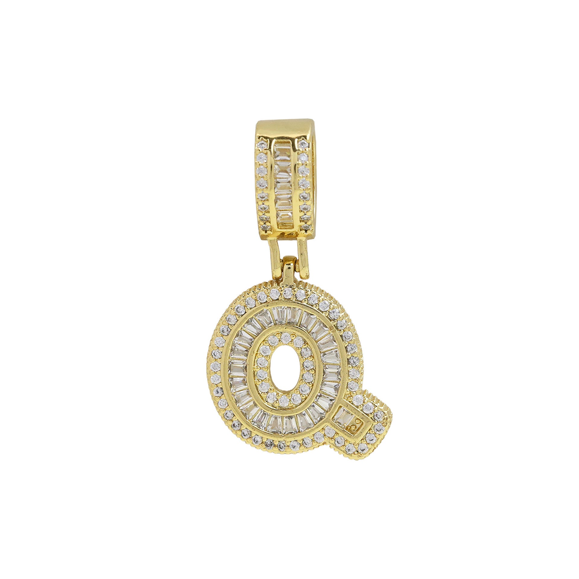 Maida Gold Letter Pendant Necklace - Gold Pendant Q [07YXNJR1]