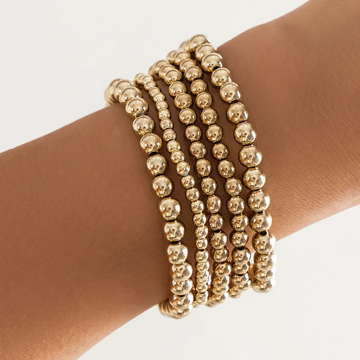 Cattleya Layered Charm Bracelet Set - Gold-tone 4-piece Set (Style 02) [W3ZYUY5Z]