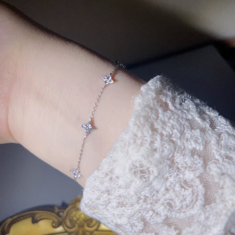 Raylee Star Clover Bracelet - Silver