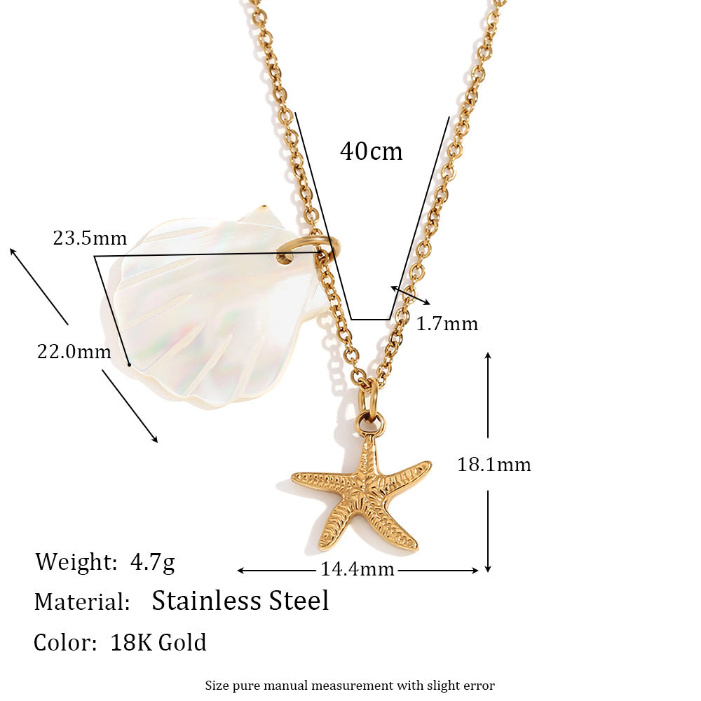 Kayleah Ocean Treasure Necklace - Ocean Wind Pendant Necklace Style 3 - Gold [ZAO784L2]