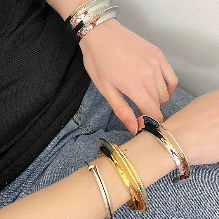 Abygail Wave Cuff Bracelet - Gold Single-layer Bracelet [H78DUK7X]
