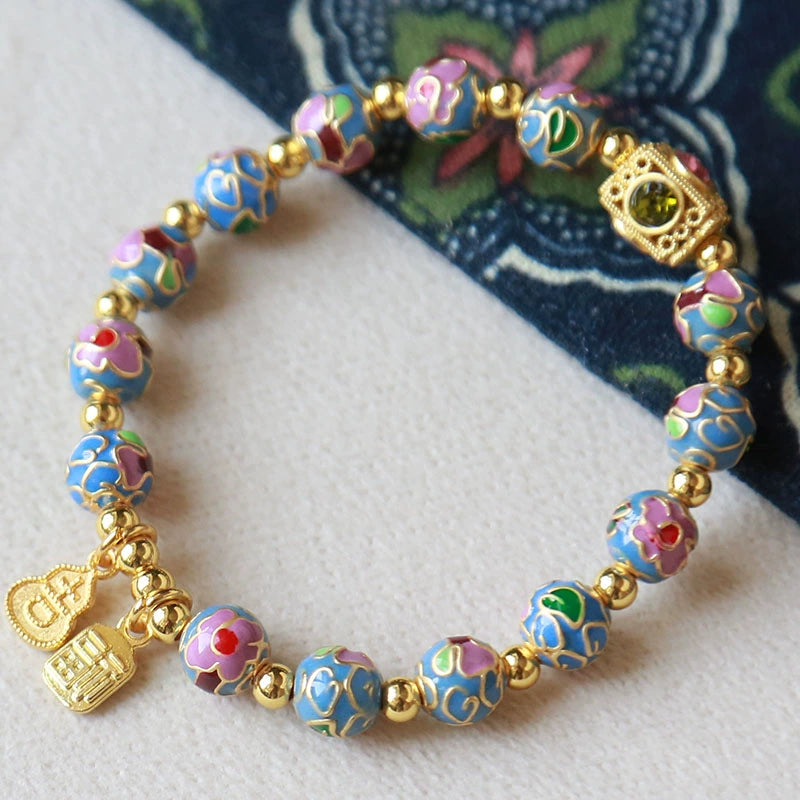 Ayaat Enamel Bloom Bracelet - Lake Blue Peony [WOOZ949K]