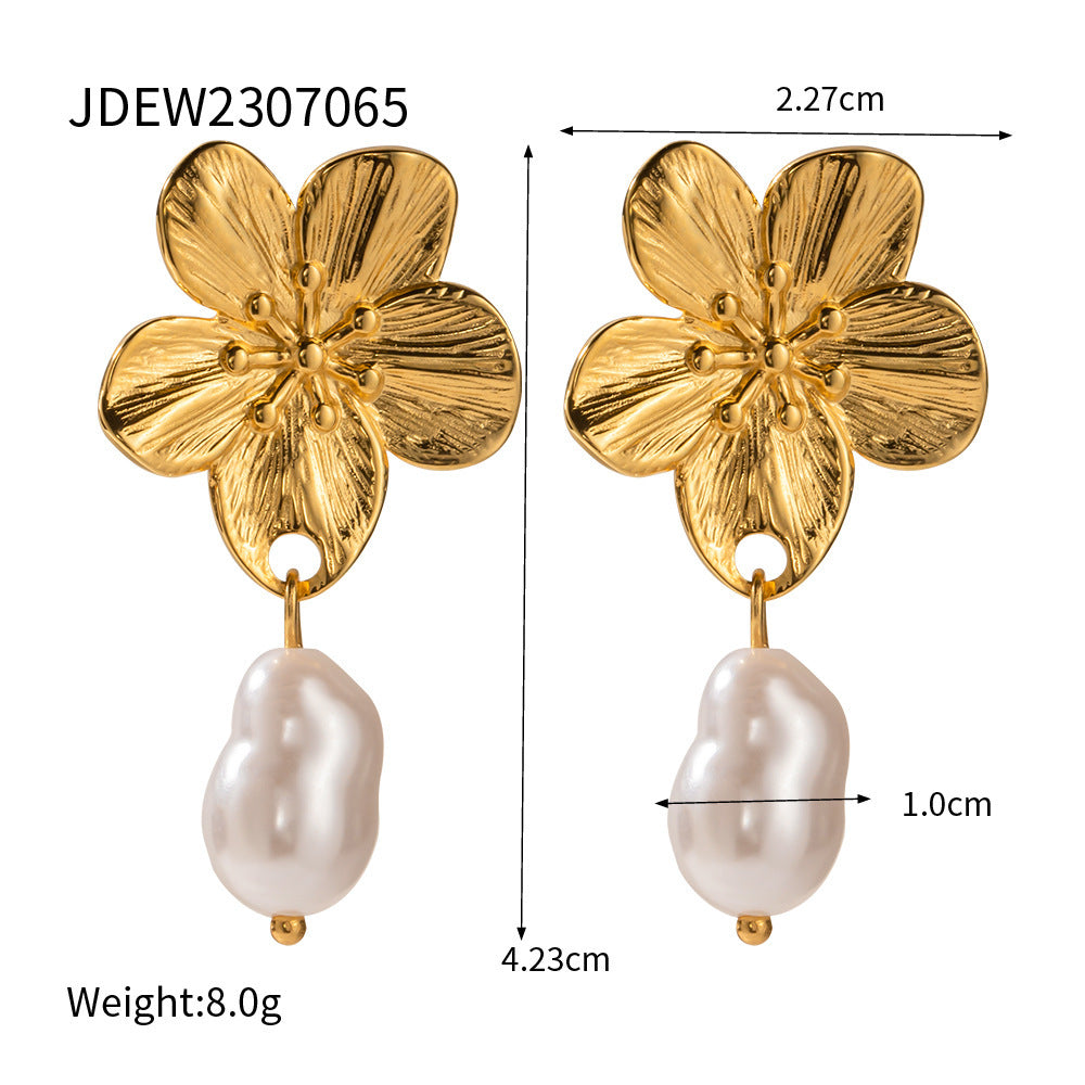 Bradlee Floral Pearl Earrings - JDEW2307065 [QR93QSCG]