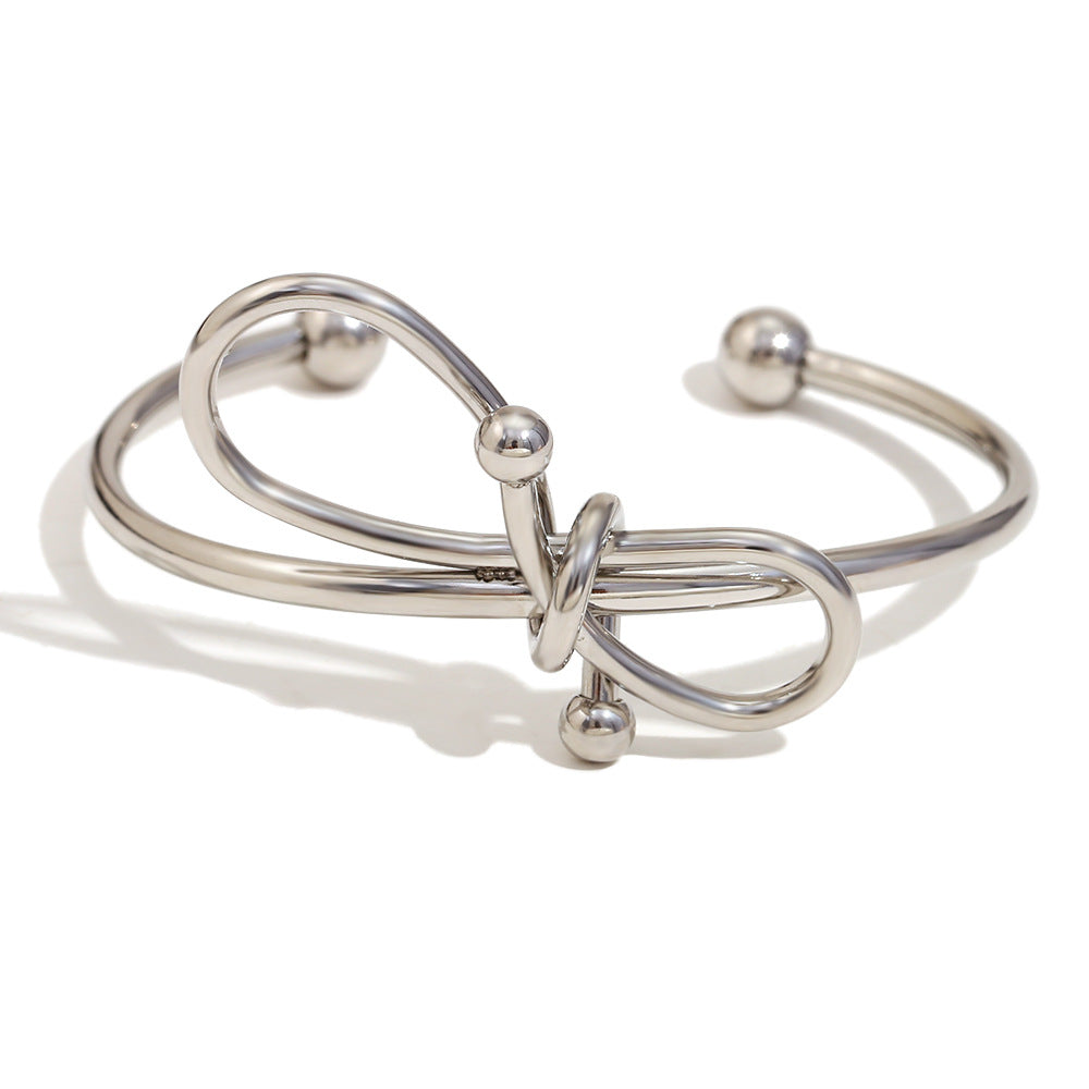 Aeva Delia Bow Bracelet - Silver Bow Bracelet [3Z8YORK3]