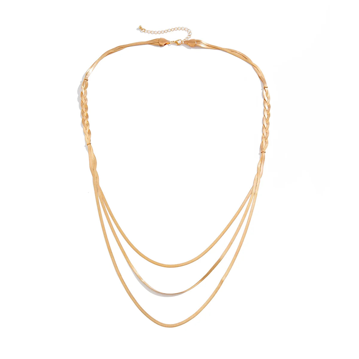 Kenzlie Braided Flat Chain Necklace - Gold