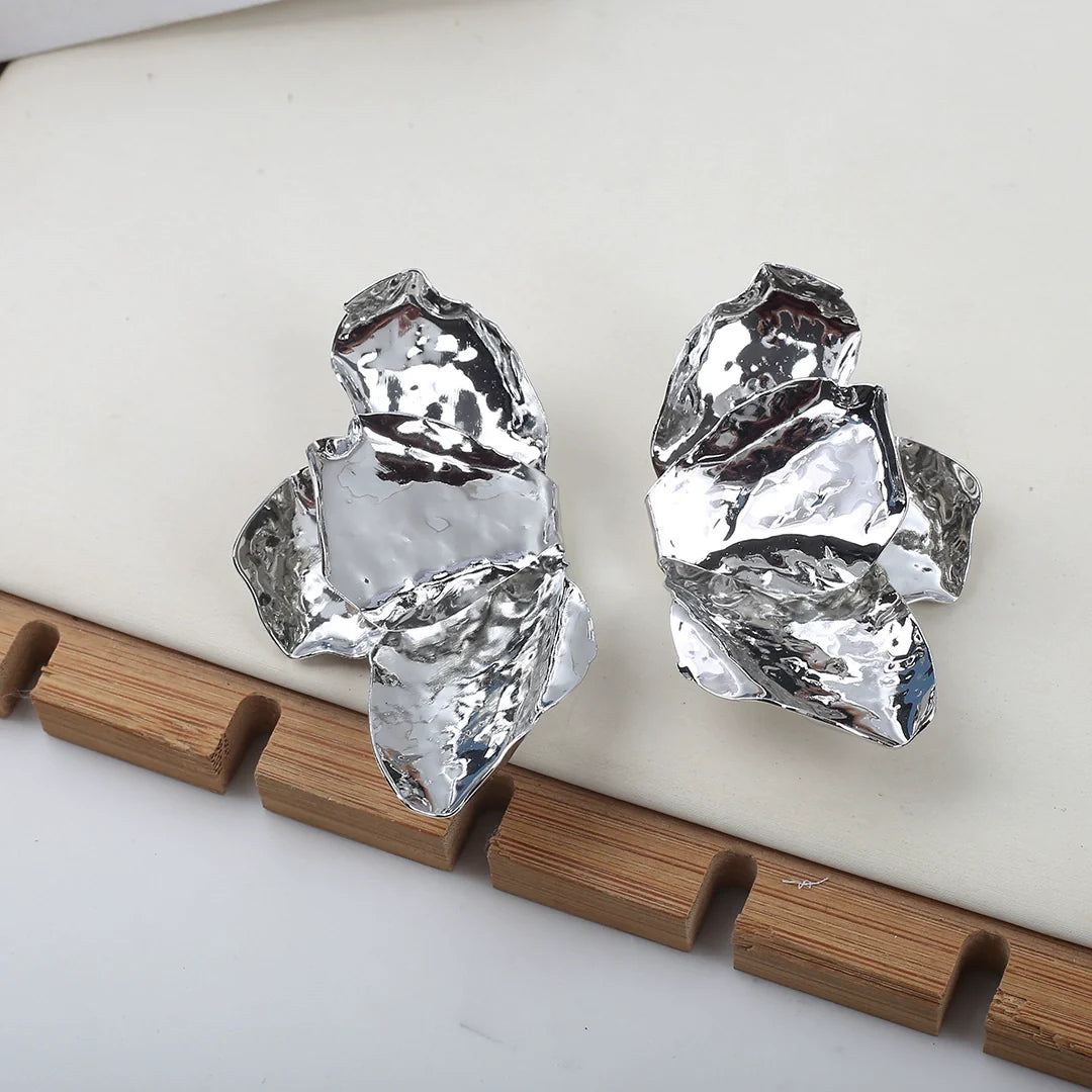 Elliemae Irregular Bloom Earrings - Silver (Irregular Asymmetric)