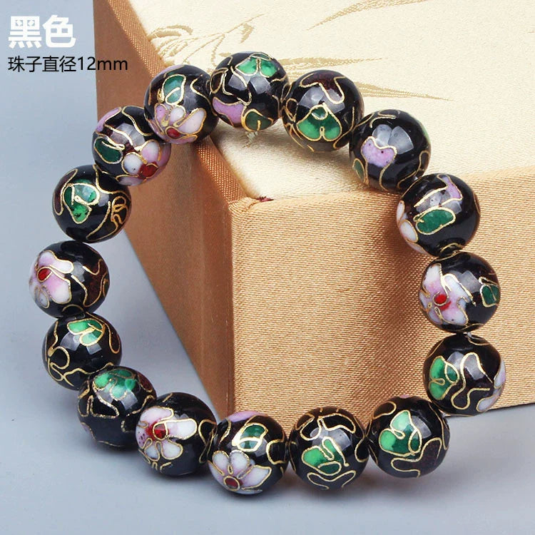 Charlie CloisonnŽ Beaded Bracelet - Black - 12mm Bead