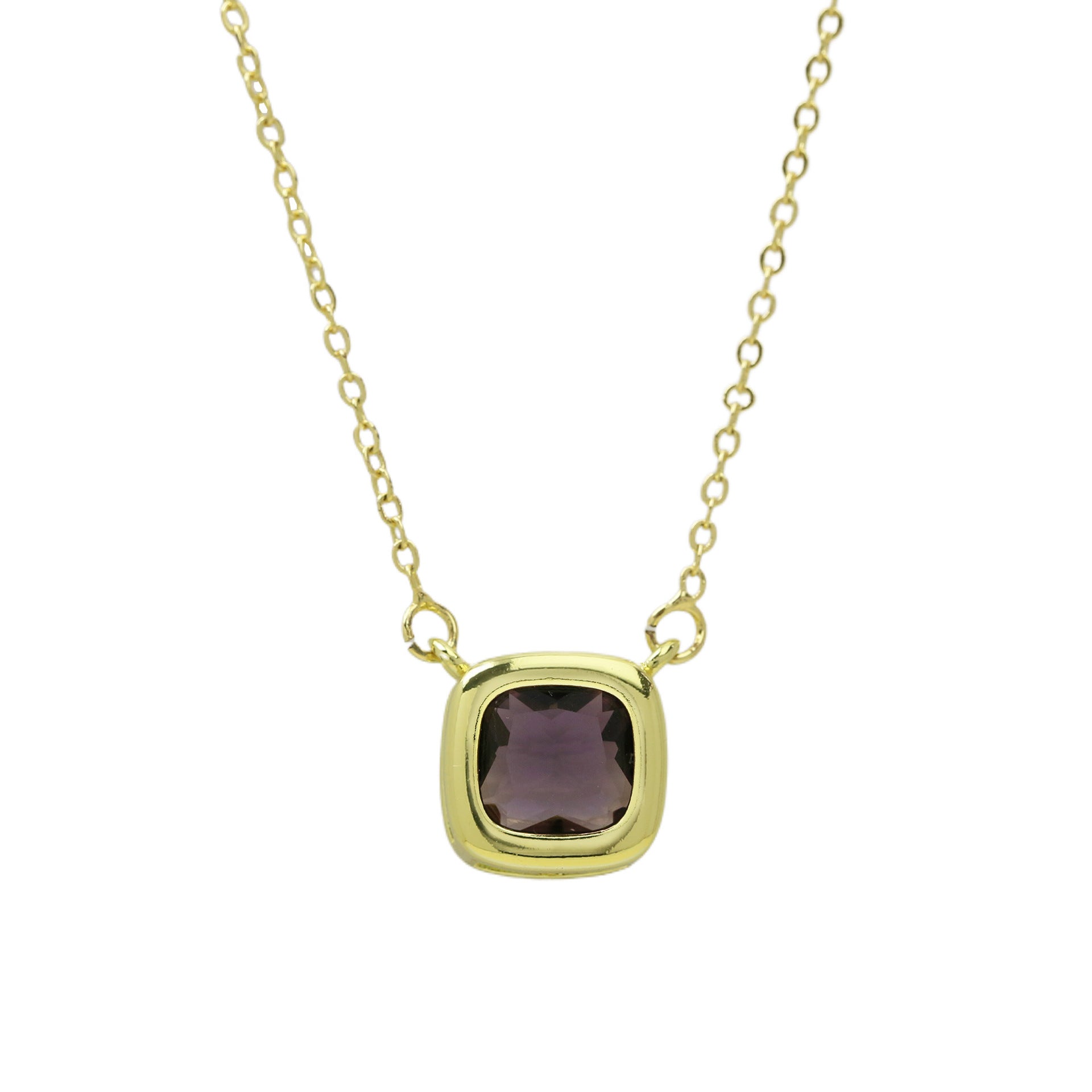 Nairobi Geometric Birthstone Necklace - February Birthstone [UO34LYFT]