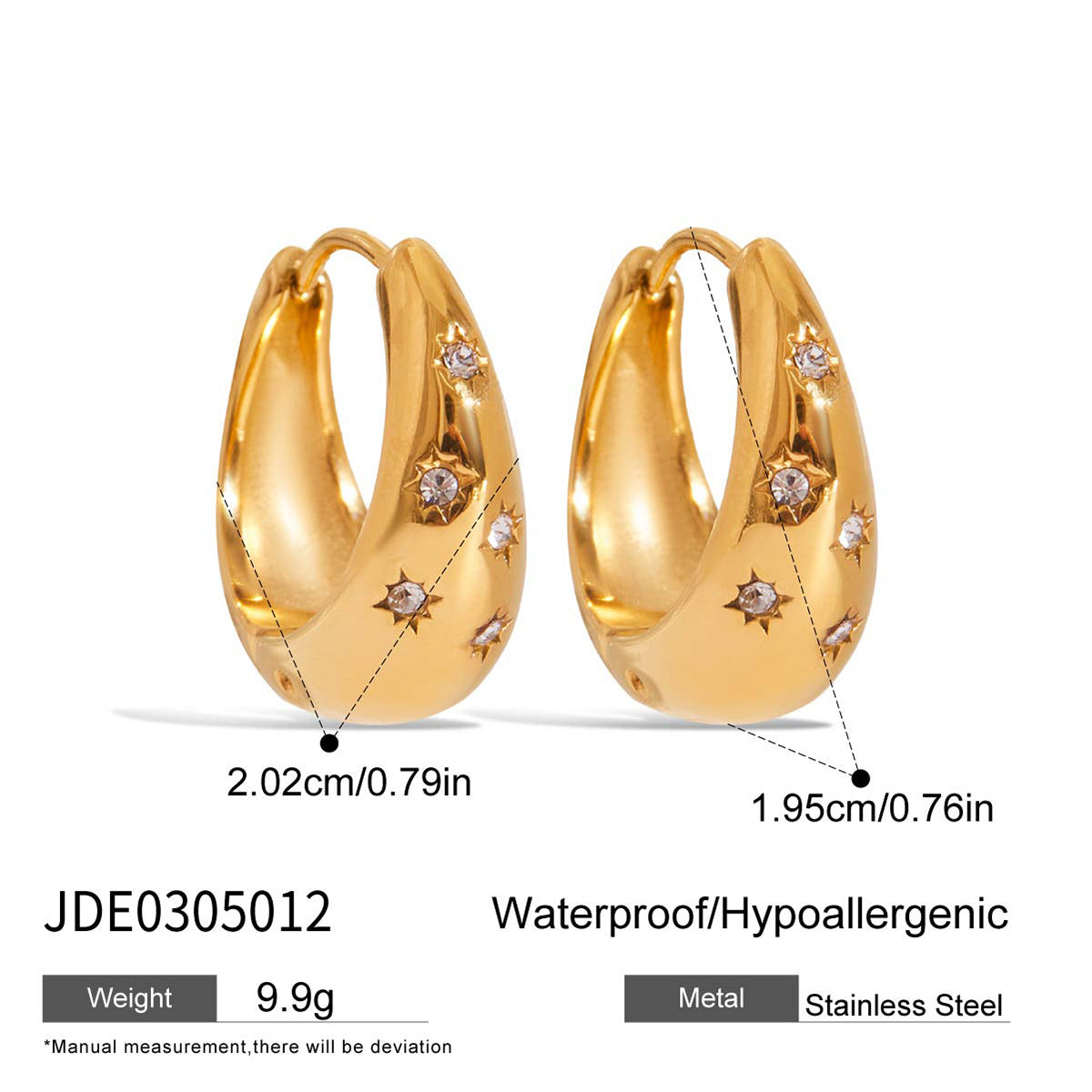 Katya Puffy Diamond Hoop Earrings - JDE0305012 [2LAQ3T7X]