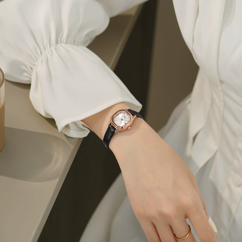 Xochitl Petite Square Watch - Elegant Black