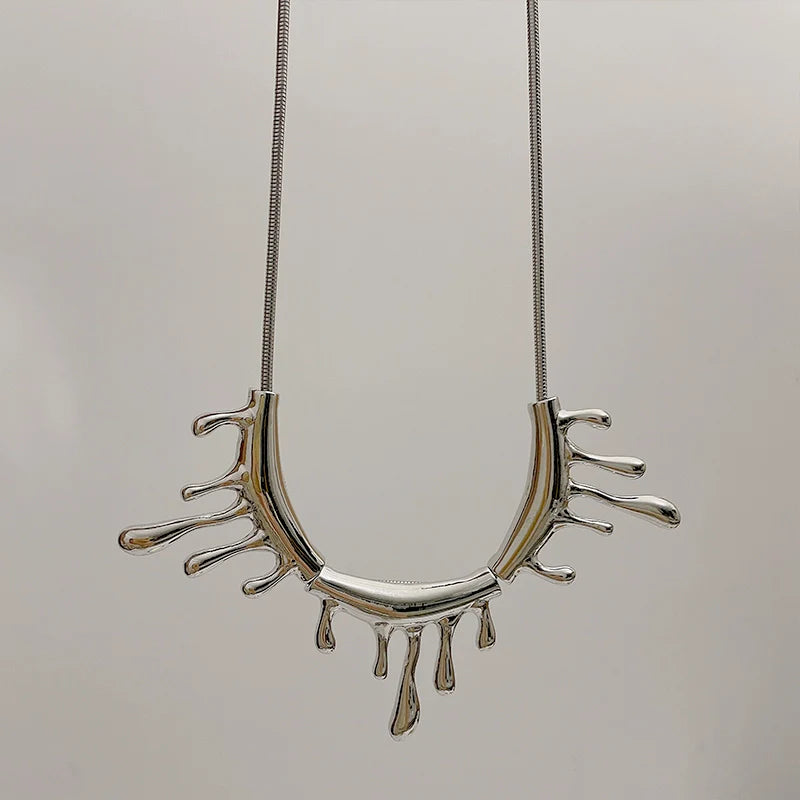 Aliannah Molten Drop Necklace - Molten Water Drop Necklace