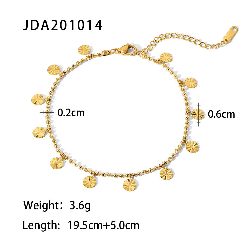 Lourdes Gold Cross Anklet - JDA201014 [D4GFHAZK]