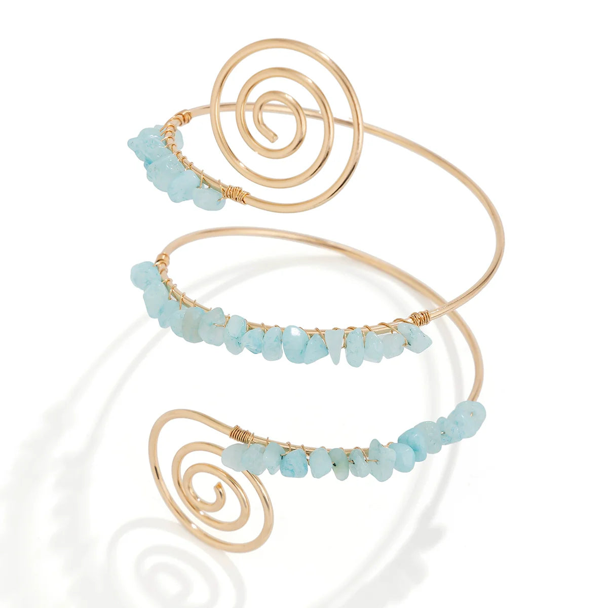 Elliemae Colorful Spiral Arm Cuff - Clear Blue