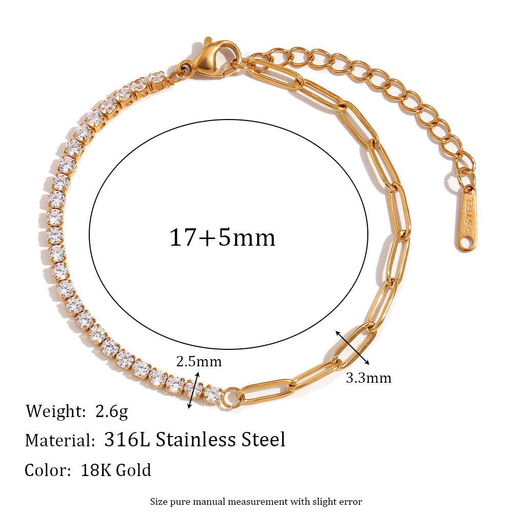 Dua Zircon Paperclip Jewelry Set - Zircon Paperclip Bracelet [8CZLAEPH]