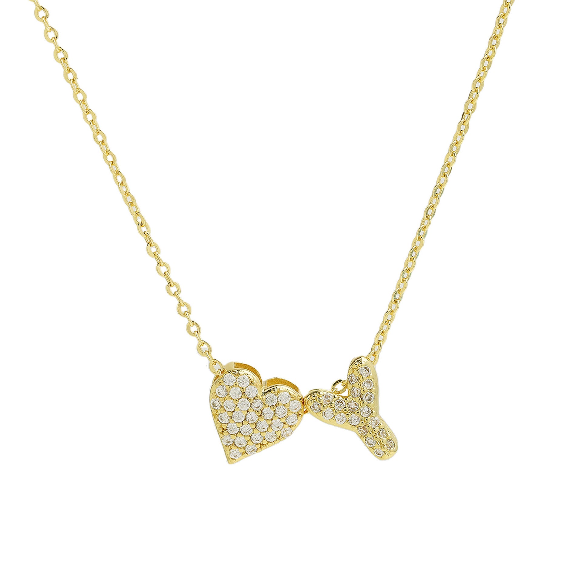 Riley Zircon Bubble Initial Necklace - Y Initial [15RNN5FJ]