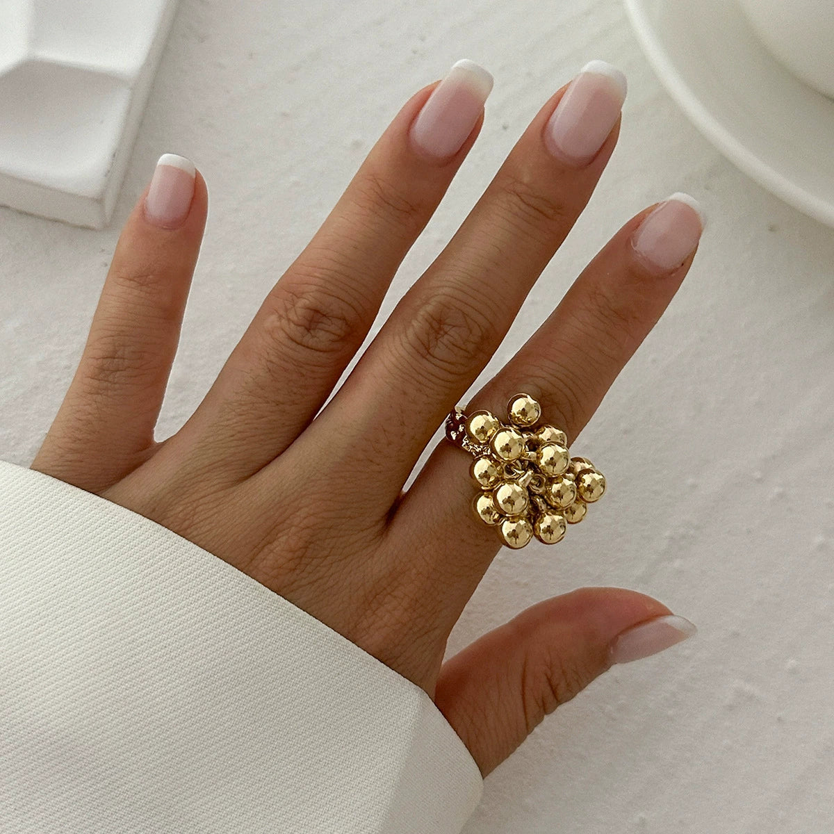 Janylah Sculptural Open Ring - Style 01 Light Gold [TBO48340]