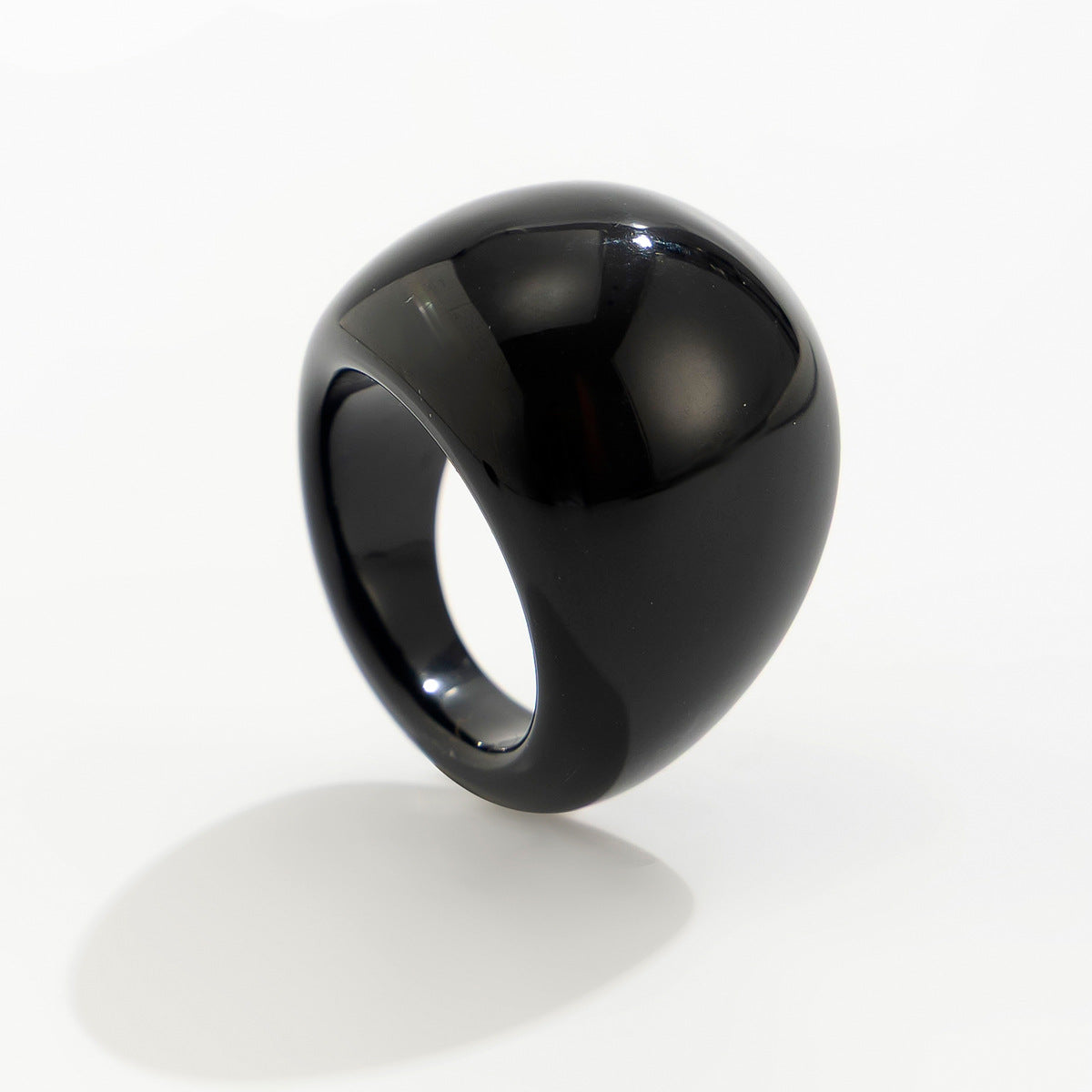 Shiloh Chunky Resin Ring - Black [PZHLNEJG]