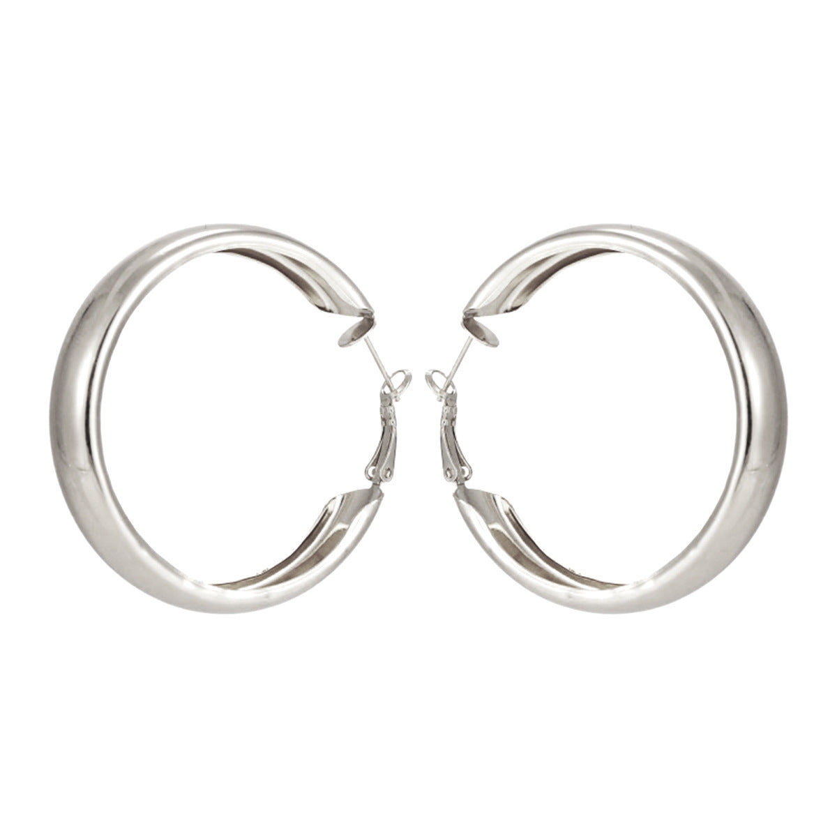 Lareina Geometric Shell Earrings - Silver [SZPISVDP]