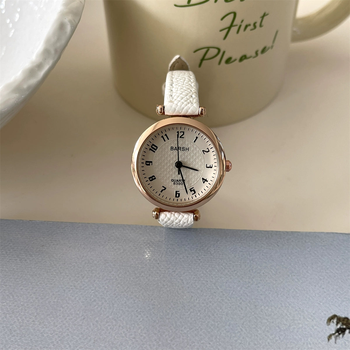 Heidy Petite Round Watch - White Strap [EF8KCPA1]