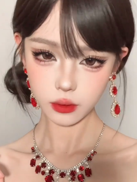 Cataleya Ruby Waterdrop Necklace - Earrings