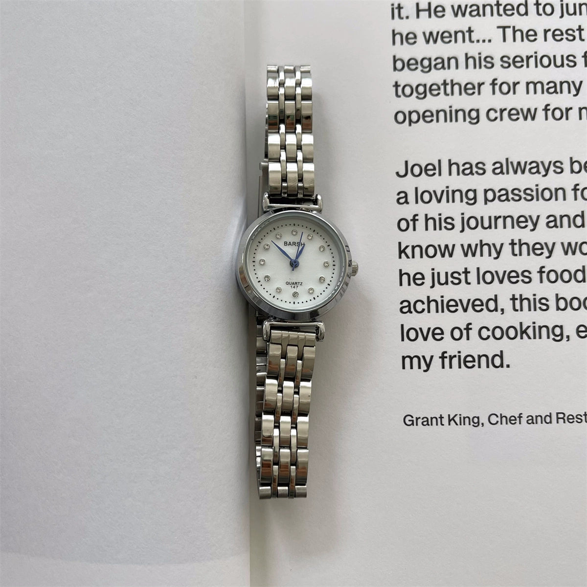 Kenzi Elegant Steel Watch - Silver Band White Face [LUJL6QU1]