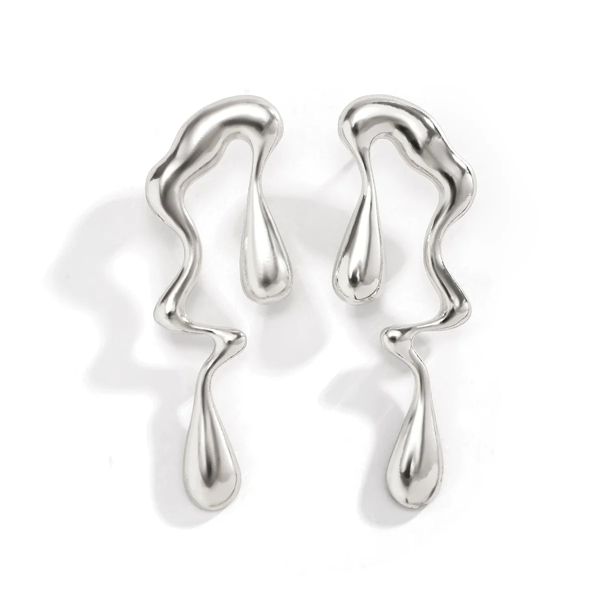 Markayla Sculptural Drop Earrings - Silver