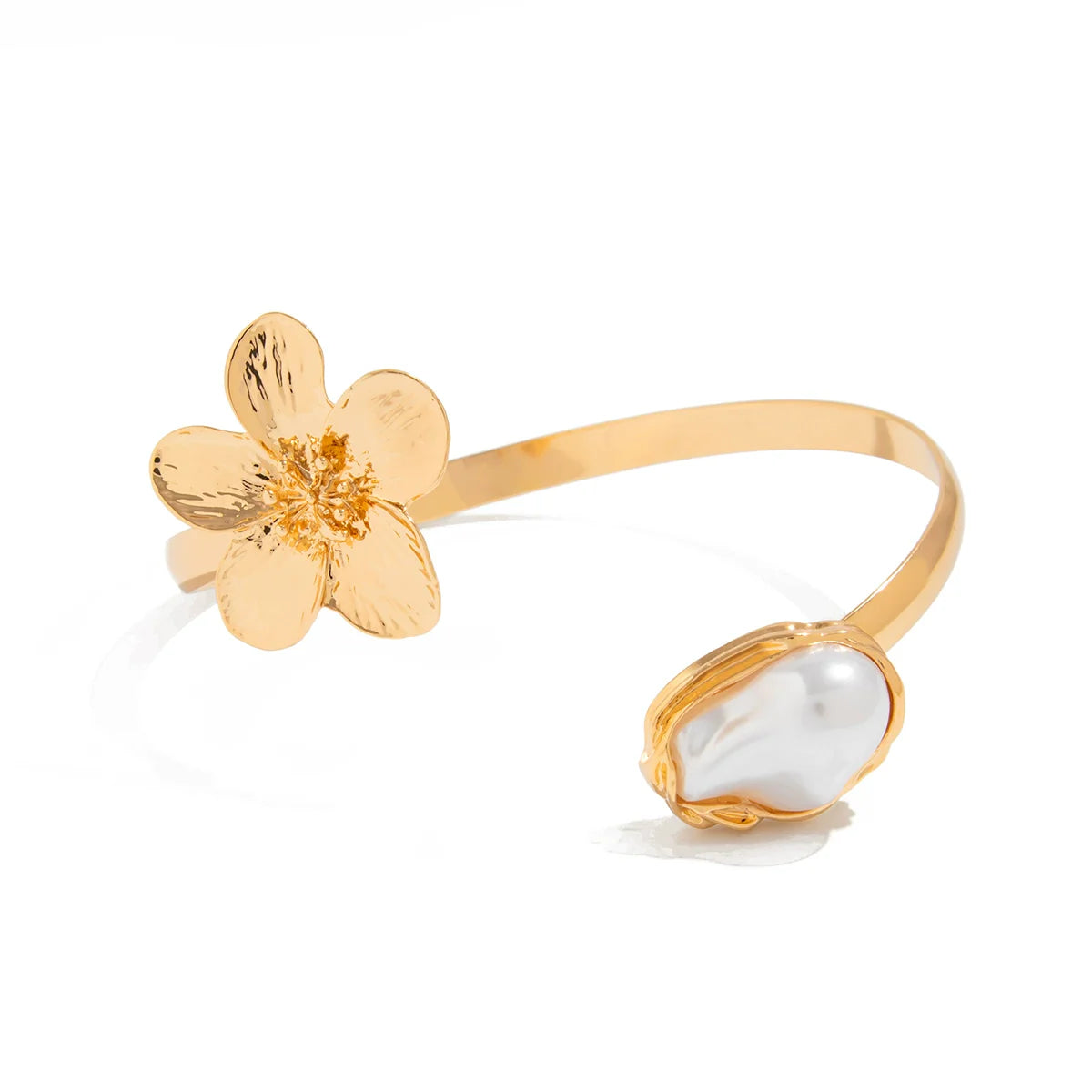 Stellarose Embellished Arm Cuff - Gold Faux Pearl