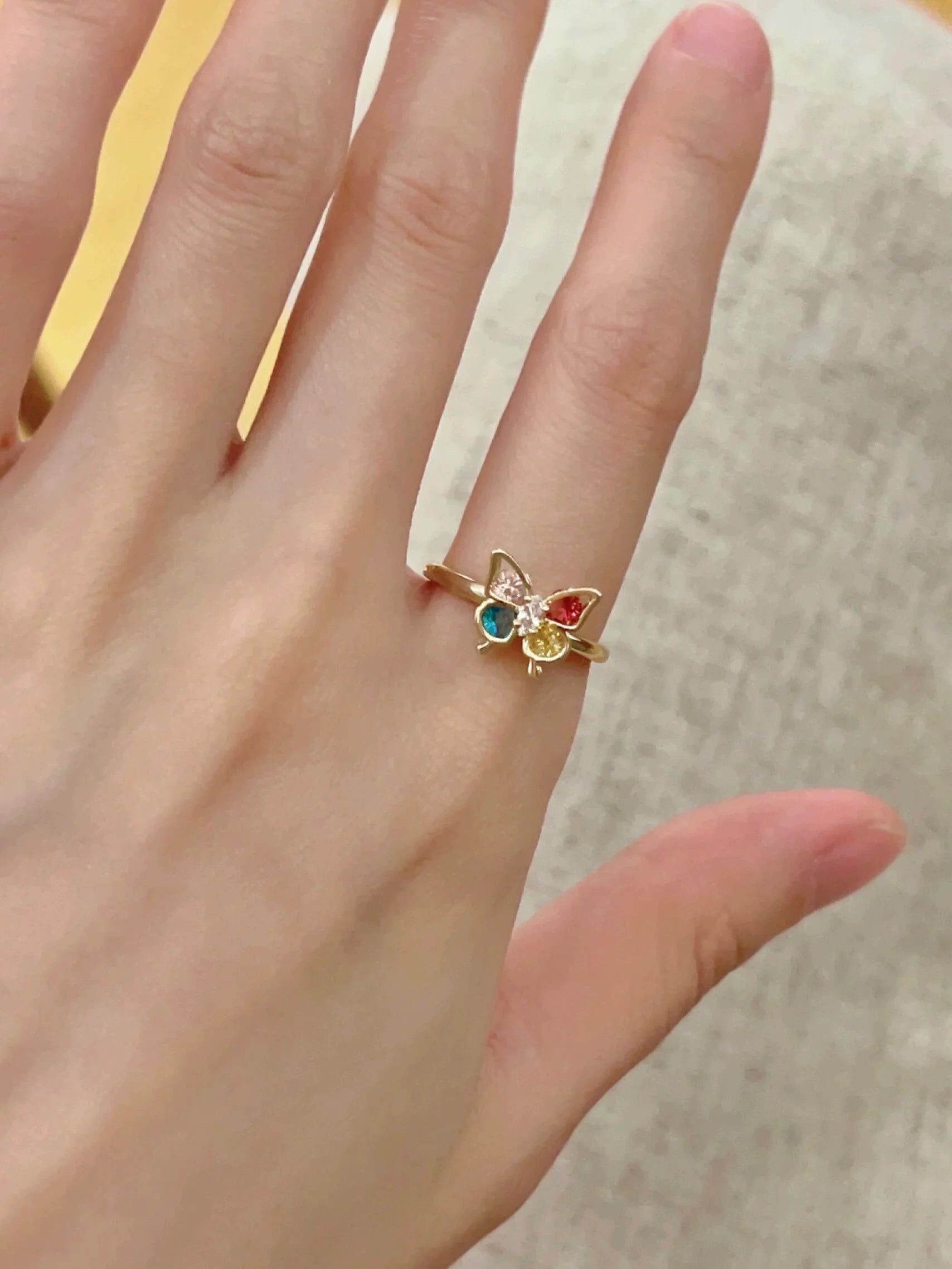 Alexys Butterfly Enamel Ring - Colorful Butterfly Ring