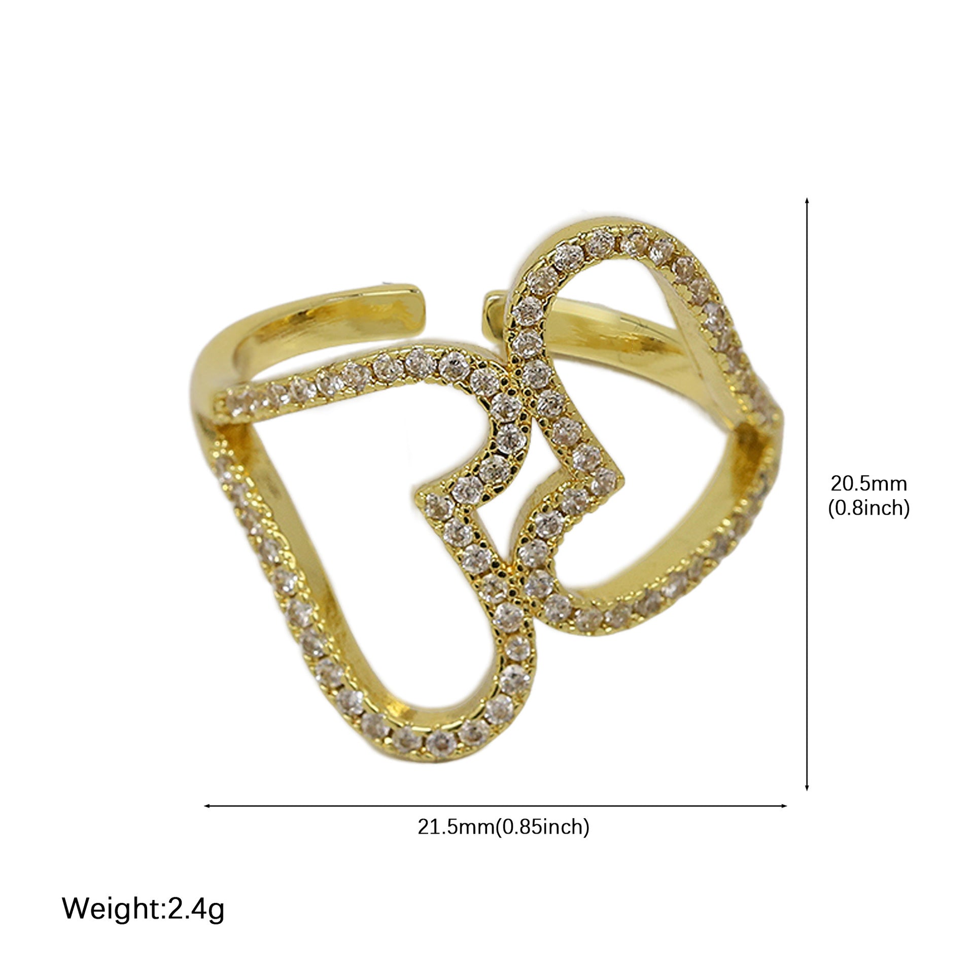 Emily Two-Tone Heart Ring - FR50390403 [7FQ83KA3]
