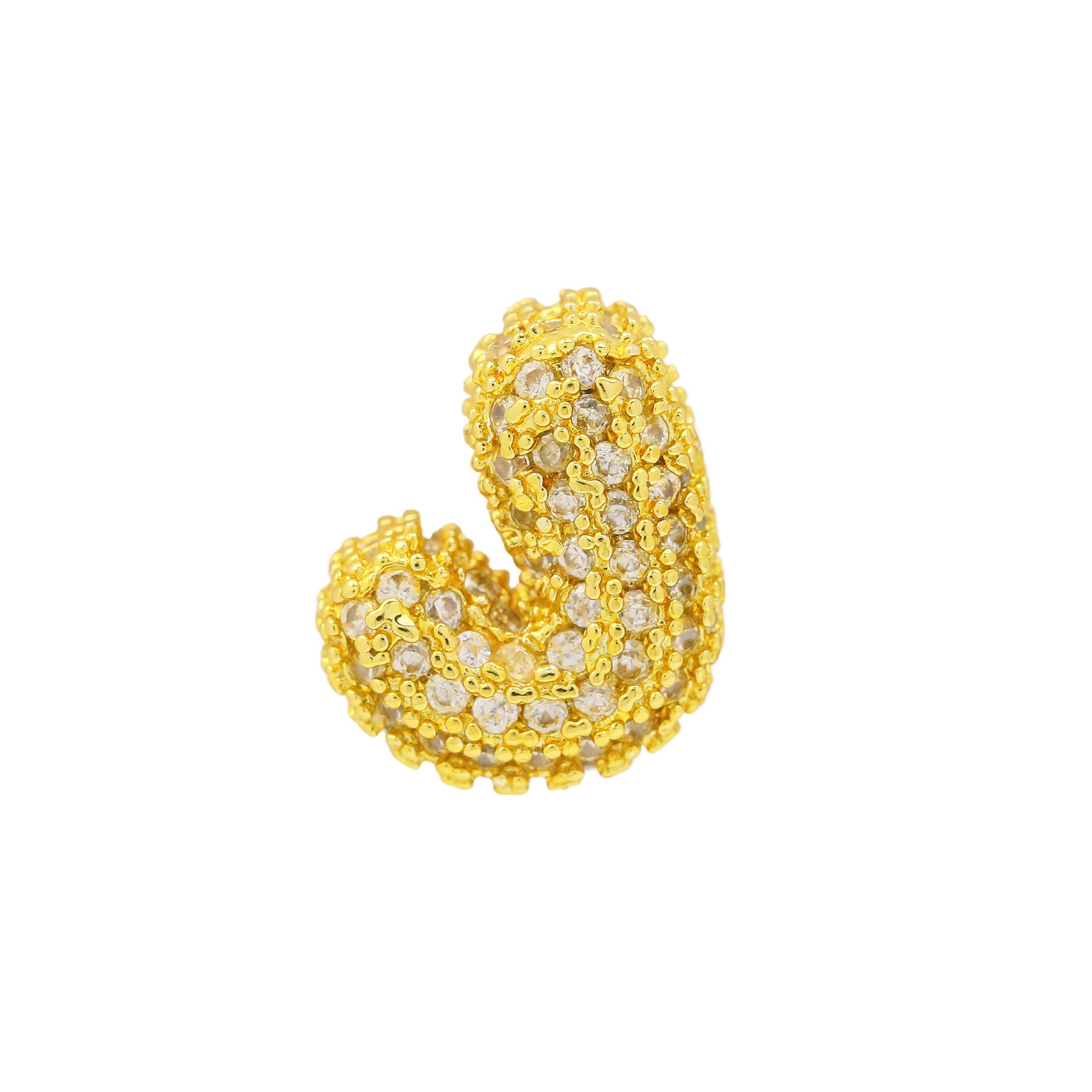 Jehlani Zircon Bubble Letter Necklace - Gold J Pendant [0D2J5IN9]