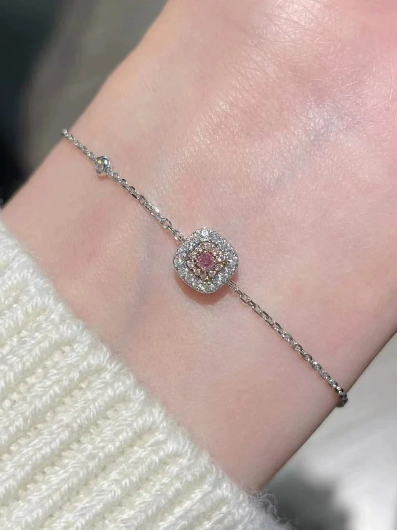 Emiyah Sparkling Zircon Bracelet - Small Square Chain Bracelet