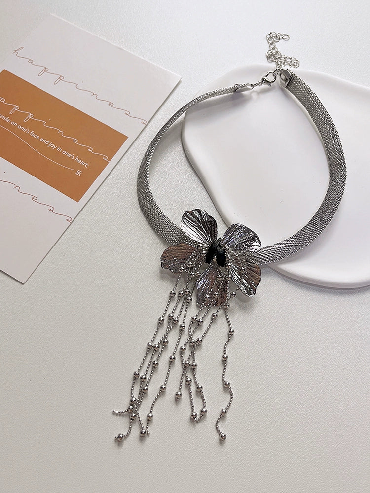 Maryann Floral Tassel Jewelry Set - Necklace