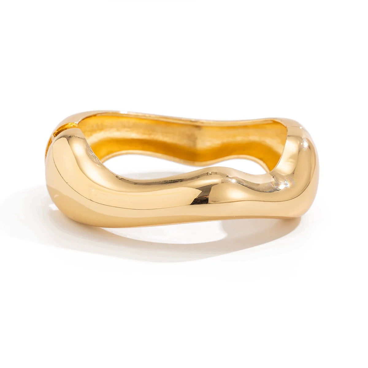 Irie Wavy Waterdrop Cuff - Irregular Wave Gold